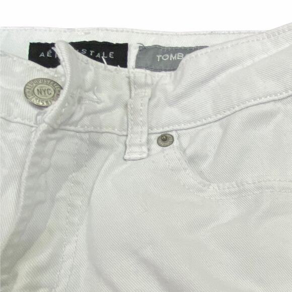 Aeropostale Distressed Denim Tomboy Shorts Size 4 White Measurements Included - Picture 4 of 12